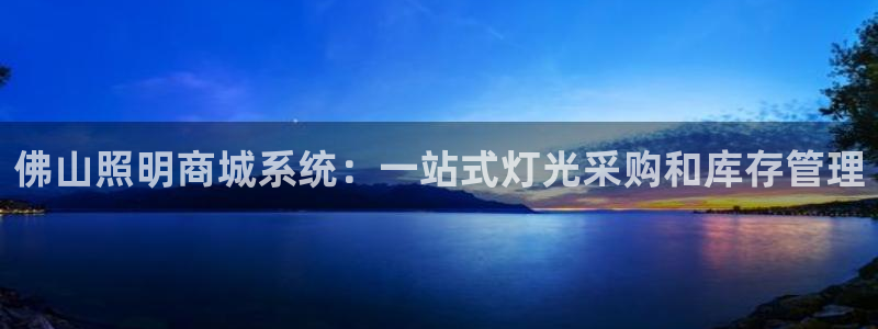 佛山照明商城系统：一站式灯光采购和库存管理