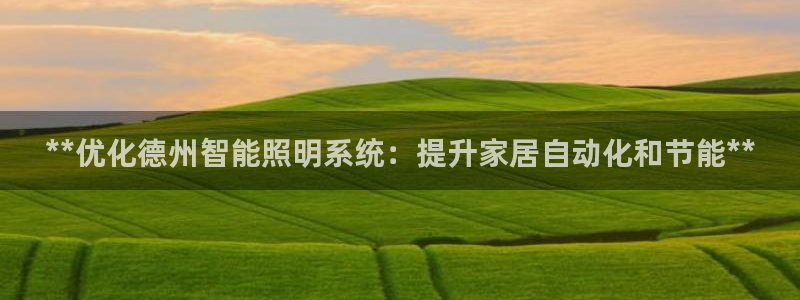 **优化德州智能照明系统:提升家居自动化和节能**