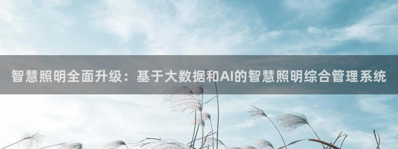 智慧照明全面升级：基于大数据和AI的智慧照明综合管理系统